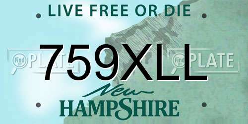 759XLL New Hampshire License Plate