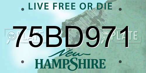 75BD971 New Hampshire License Plate