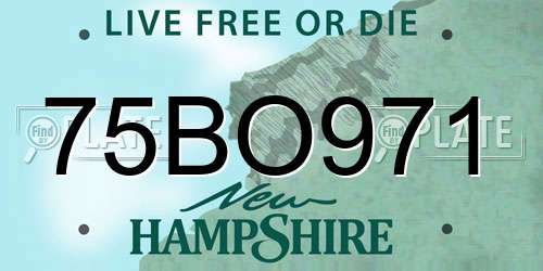 75BO971 New Hampshire License Plate