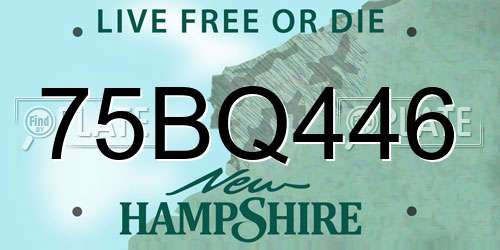 75BQ446 New Hampshire License Plate