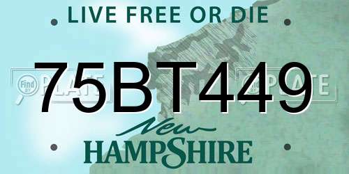 75BT449 New Hampshire License Plate