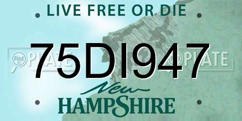 75DI947 New Hampshire License Plate