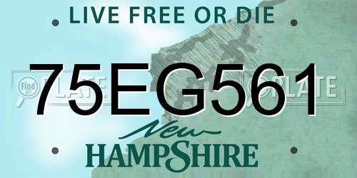 75EG561 New Hampshire License Plate