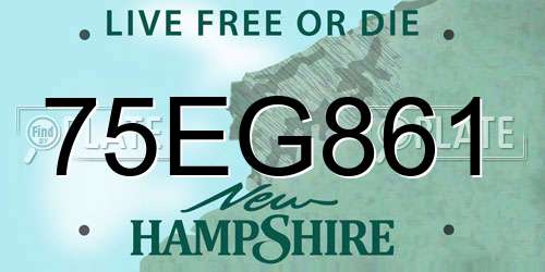 75EG861 New Hampshire License Plate