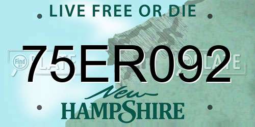 75ER092 New Hampshire License Plate