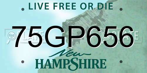 75GP656 New Hampshire License Plate