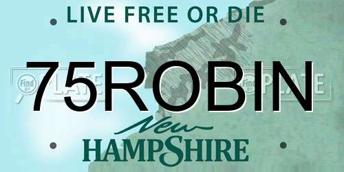 75ROBIN New Hampshire License Plate