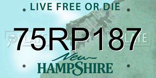 75RP187 New Hampshire License Plate
