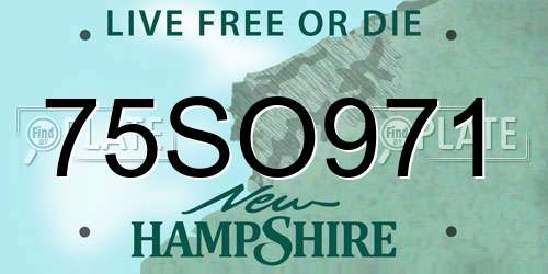 75SO971 New Hampshire License Plate