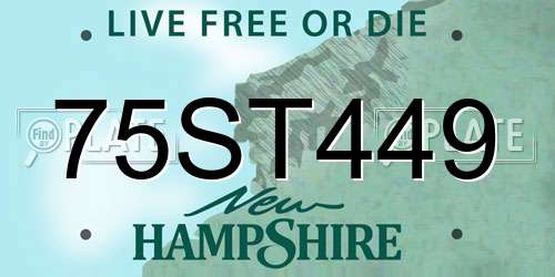 75ST449 New Hampshire License Plate