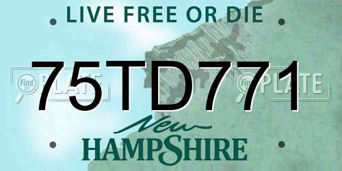 75TD771 New Hampshire License Plate