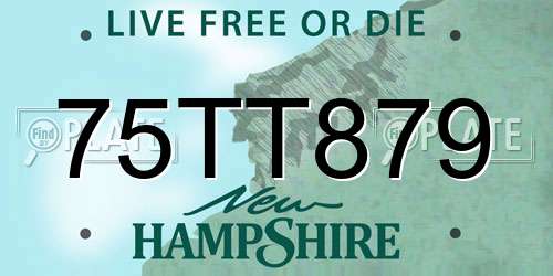 75TT879 New Hampshire License Plate