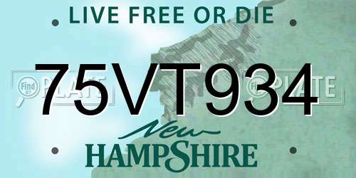 75VT934 New Hampshire License Plate