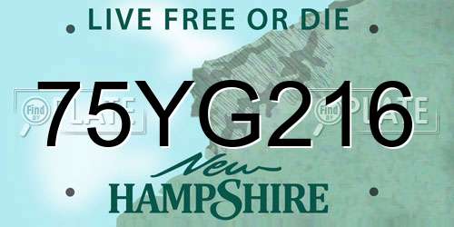 75YG216 New Hampshire License Plate