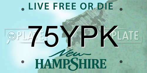 75YPK New Hampshire License Plate