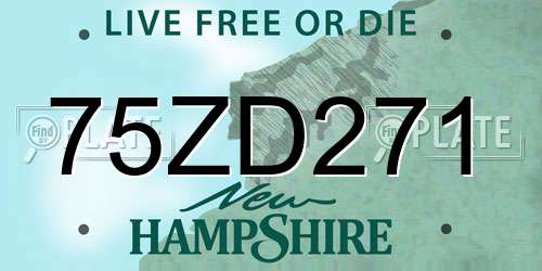 75ZD271 New Hampshire License Plate