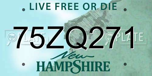 75ZQ271 New Hampshire License Plate