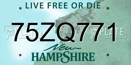 75ZQ771 New Hampshire License Plate