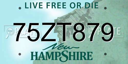 75ZT879 New Hampshire License Plate