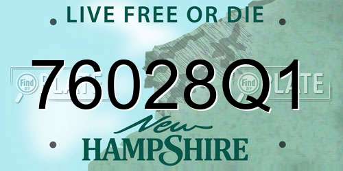 76028Q1 New Hampshire License Plate