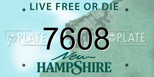 7608 New Hampshire License Plate