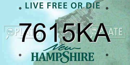 7615KA New Hampshire License Plate