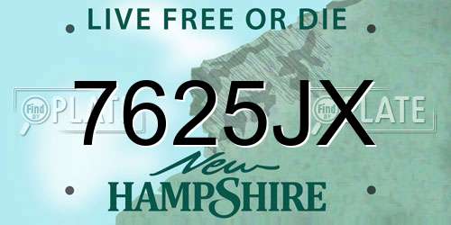 7625JX New Hampshire License Plate