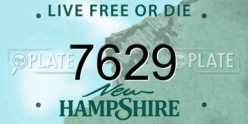 7629 New Hampshire License Plate
