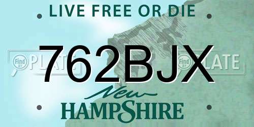 762BJX New Hampshire License Plate