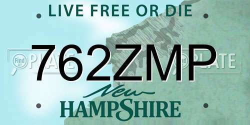 762ZMP New Hampshire License Plate