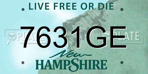 7631GE New Hampshire License Plate