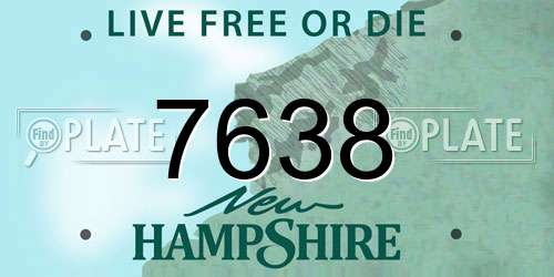 7638 New Hampshire License Plate