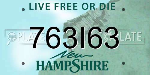 763I63 New Hampshire License Plate
