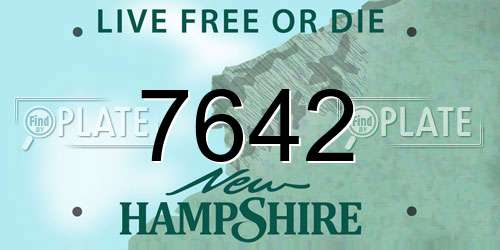 7642 New Hampshire License Plate