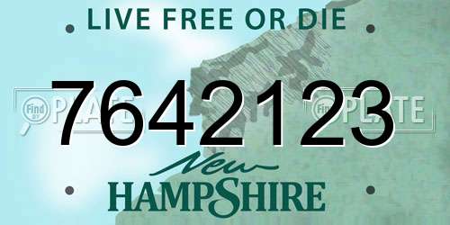 7642123 New Hampshire License Plate
