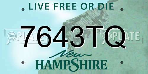 7643TQ New Hampshire License Plate