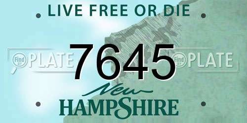 7645 New Hampshire License Plate