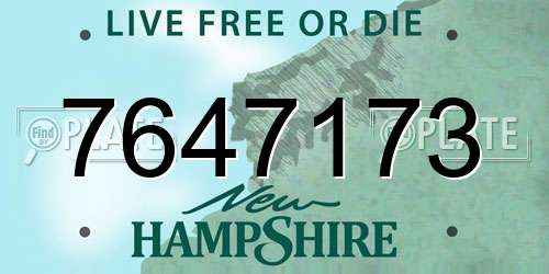 7647173 New Hampshire License Plate