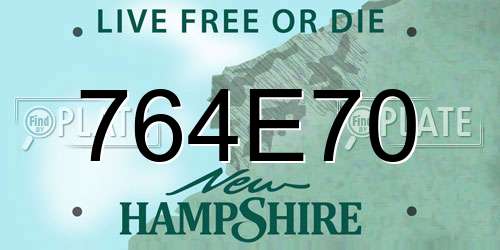 764E70 New Hampshire License Plate