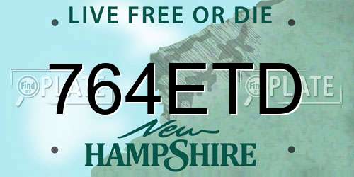 764ETD New Hampshire License Plate