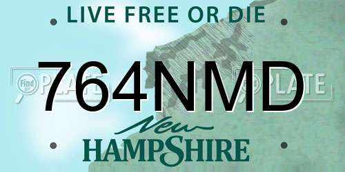 764NMD New Hampshire License Plate