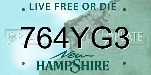 764YG3 New Hampshire License Plate