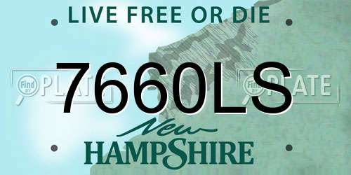 7660LS New Hampshire License Plate