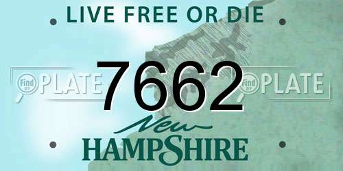 7662 New Hampshire License Plate