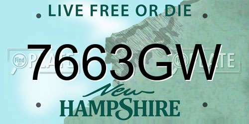 7663GW New Hampshire License Plate