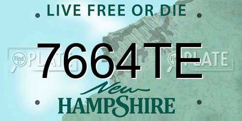 7664TE New Hampshire License Plate