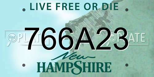 766A23 New Hampshire License Plate