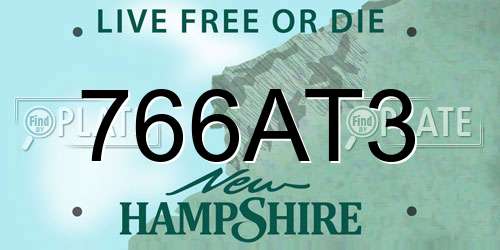 766AT3 New Hampshire License Plate