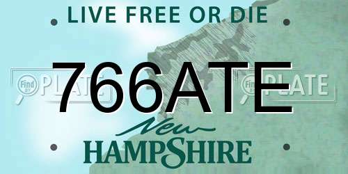 766ATE New Hampshire License Plate