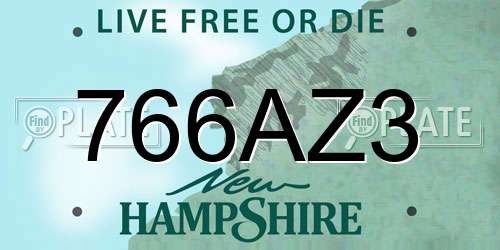 766AZ3 New Hampshire License Plate